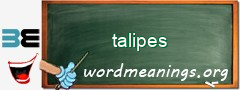 WordMeaning blackboard for talipes